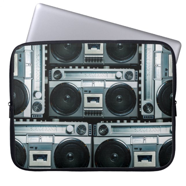 Retro-Radio Boombox Laptopschutzhülle (Vorderseite)