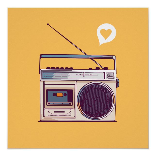 Retro Radio Boombox Poster (Vorderseite)