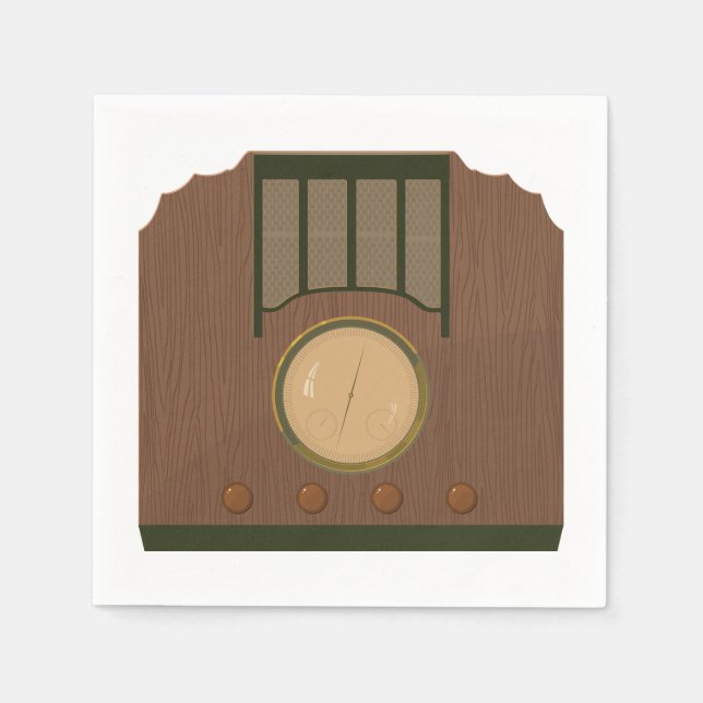 Retro Radio Paper Napkins aus Holz Serviette (Vorderseite)