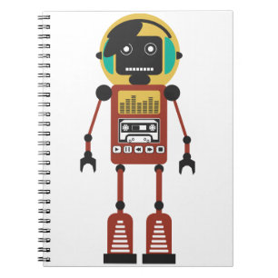 Retro Radio Robot Notizblock