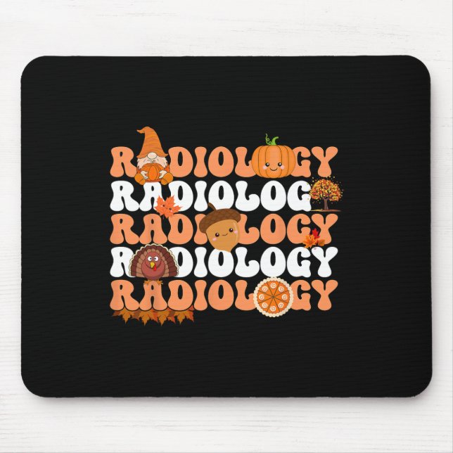 Retro Radiology Pumpkin Radiologe Xray Fall als Mousepad (Vorne)