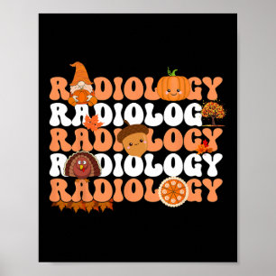 Retro Radiology Pumpkin Radiologe Xray Fall als Poster