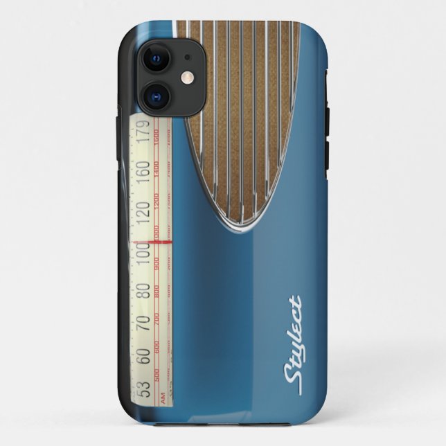 Retro RadioStylect Mitte- des Jahrhundertsmusik Case-Mate iPhone Hülle (Rückseite)