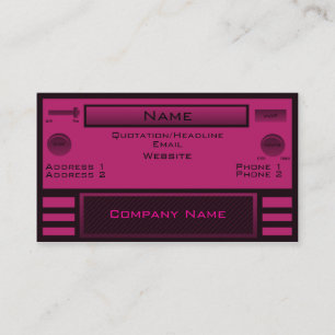 Retro RadioVisitenkarte, rosa Visitenkarte