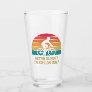 Retro-Radsport-Sonnenuntergang-Custom-Triathlon Glas