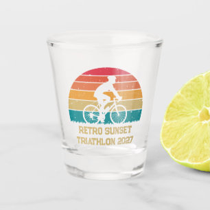 Retro-Radsport-Sonnenuntergang-Custom-Triathlon Schnapsglas