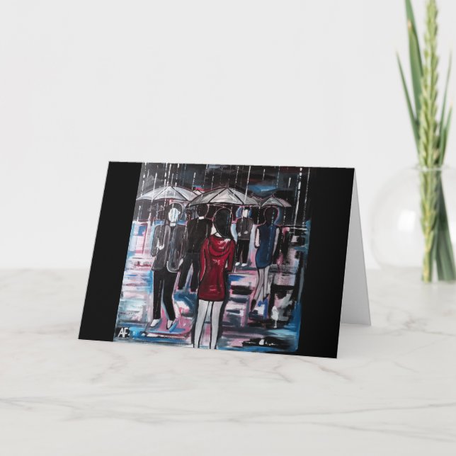 Retro Rain Painting by Alfred Fox Karte (Vorderseite)