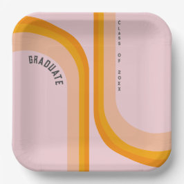 Retro Rainbow Arch Foto Abschluss Pappteller