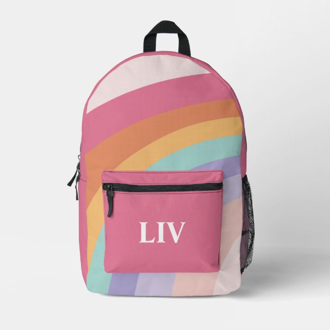 Retro Rainbow Bedruckter Rucksack (Vorderseite)