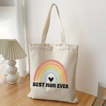 Retro Rainbow Best Mama Ever Tote Bag, Muttertag