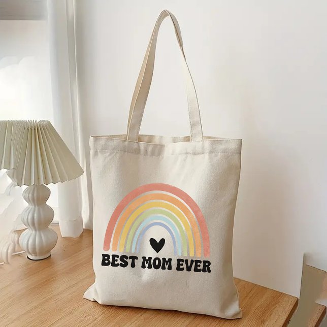Retro Rainbow Best Mama Ever Tote Bag, Muttertag Tragetasche (best mom ever tote, rainbow tote bag, retro tote bag, mothers day gift, birthday gift for mom)
