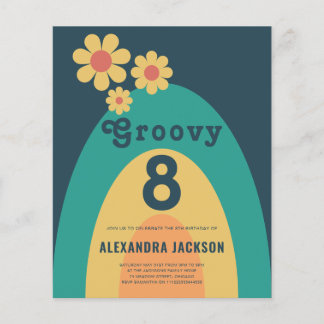 Retro Rainbow Birthday Party Flyer