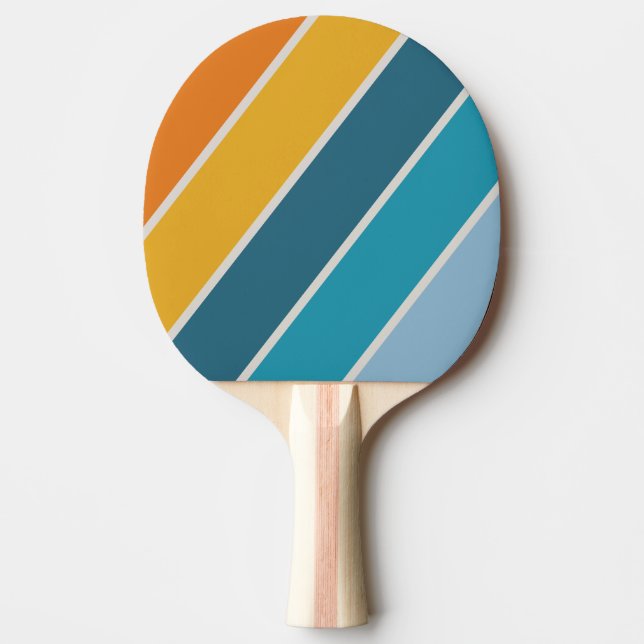 Retro Rainbow Bold Tischtennis Schläger (Vorderseite)