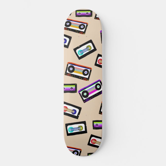 Retro Rainbow Cassette Tapes #1 #wall #art Skateboard (Vorderseite)