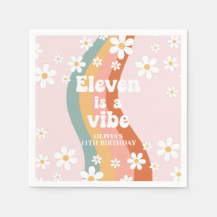 Retro Rainbow Eleven ist ein Vibe Daisy 11. Geburt Serviette