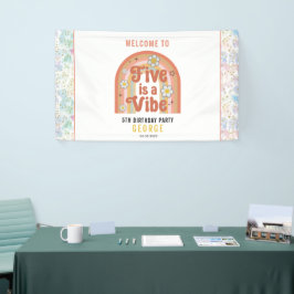 Retro Rainbow FIVE is a Vibe Groovy 5th Birthday Banner