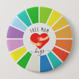 Retro Rainbow Free Mama Hugs | LGBT - Preis Button