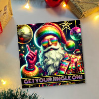 Retro Rainbow Glitzer Ball Santa Xmas Diskothek Pa