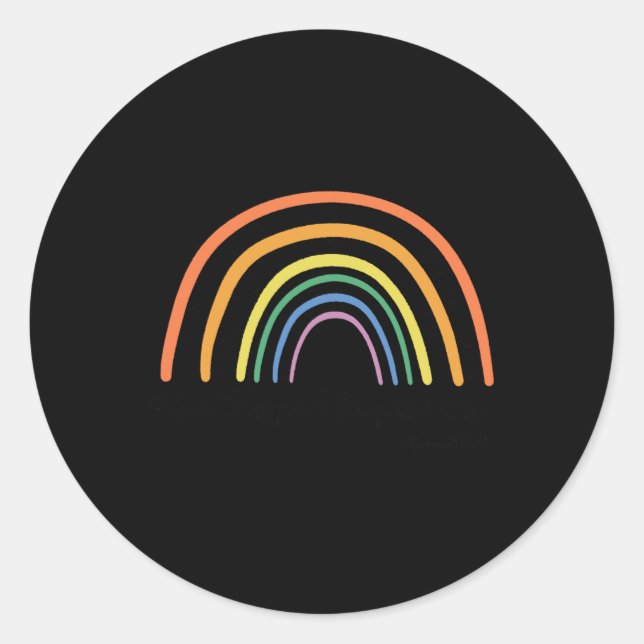 Retro Rainbow God Behalte seine Versprechen Christ Runder Aufkleber (Vorderseite)