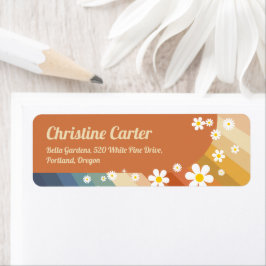 Retro Rainbow Groovy Baby Dusche Rücksendeadresse