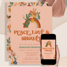 Retro Rainbow Groovy Brautparty Einladung