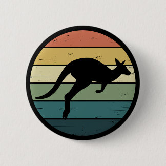 Retro Rainbow Kangaroo Button