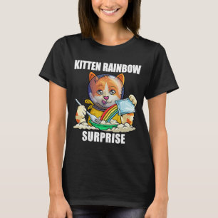 Retro Rainbow Kitten Überraschung Vintager Grunge  T-Shirt