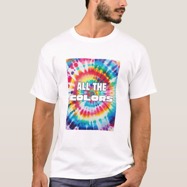 Retro-Rainbow-Krawatte T-Shirt (Vorderseite)