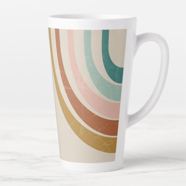 Retro Rainbow Latte Tasse (Rechts)