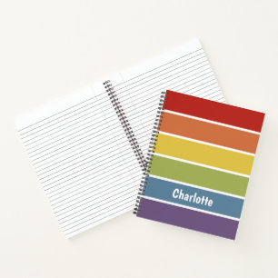 Retro-Rainbow-LGBT Personalisiert Notizbuch
