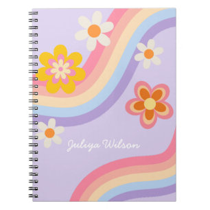 Retro Rainbow lila Notizblock