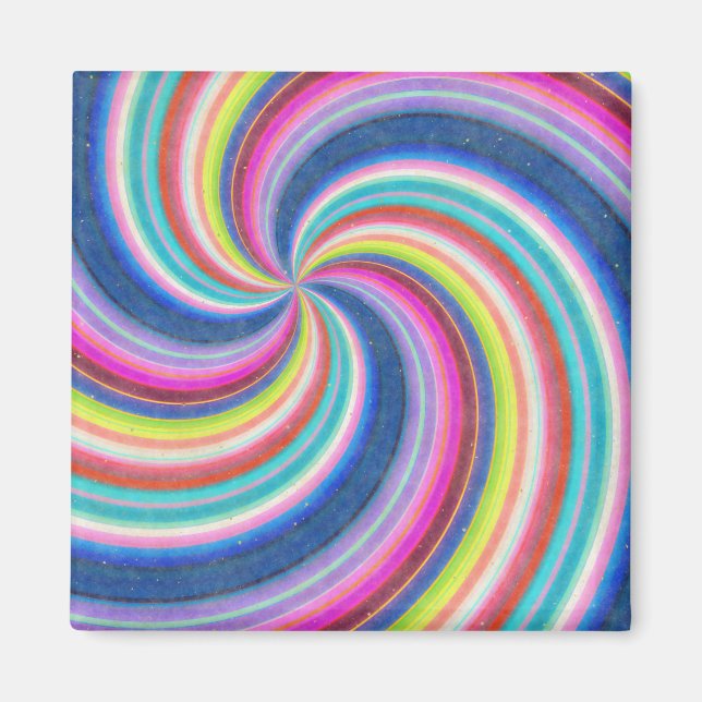 Retro Rainbow Lollipop Candy Magnet (Vorne)
