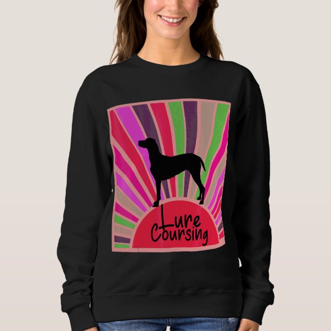 Retro Rainbow Lure Coursing Dog Design Sweatshirt (Vorderseite)