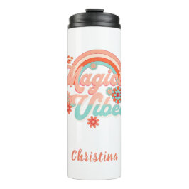 Retro Rainbow Magic Vibes Thermosbecher