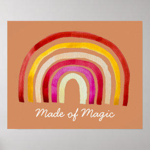 Retro Rainbow niedliche Wasserfarbe Poster