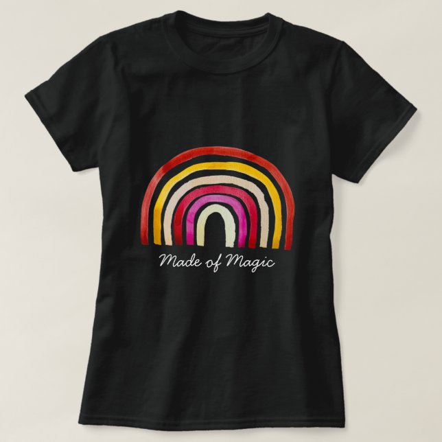 Retro Rainbow niedliche Wasserfarbe T-Shirt (Design vorne)