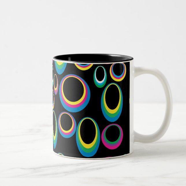 Retro Rainbow Ovals Tasse (Rechts)