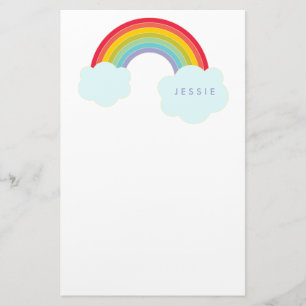 Retro Rainbow Personalisiert Stationer für Kinder Briefpapier