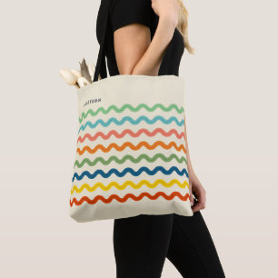 Retro Rainbow Ric Rac Streifen mit Namen