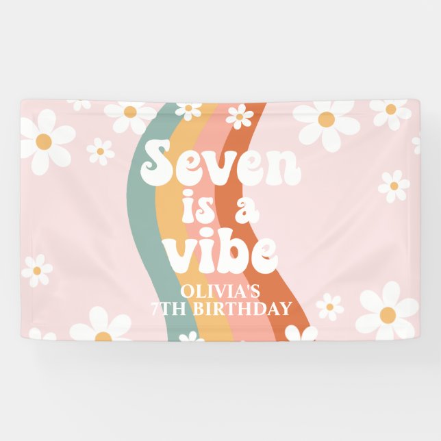 Retro Rainbow Seven ist ein Vibe Daisy 7. Banner (Horizontal)