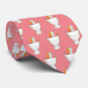 Retro Rainbow Sherbet Ice Cream Dessert Coral Krawatte