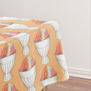 Retro Rainbow Sherbet Ice Cream Dessert Pastell Tischdecke