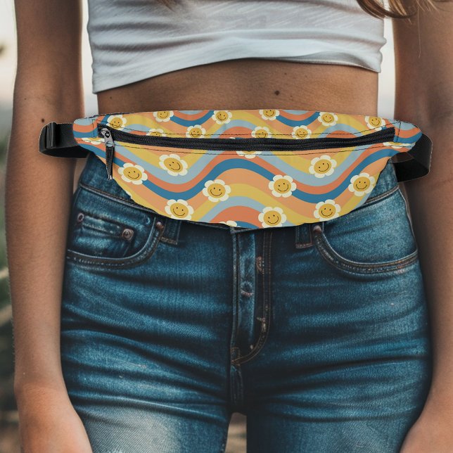 Retro Rainbow Smiley Blume Bauchtasche (Von Creator hochgeladen)