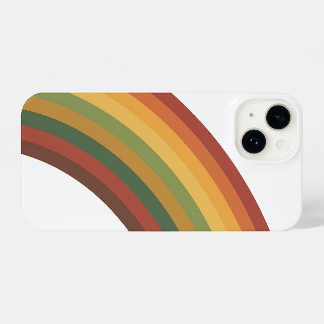 Retro Rainbow Stripes iPhone Hülle (Rückseite (Horizontal))