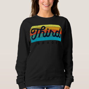 Retro Rainbow Teacher Dritter Klasse Niedlich Sweatshirt