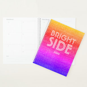Retro Rainbow Textured Bright Side Happy Planer