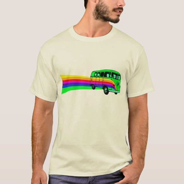 Retro Rainbow Van Design T-Shirt (Vorderseite)
