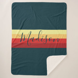 Retro Rainbow Vibe warm Multicolor Sherpadecke