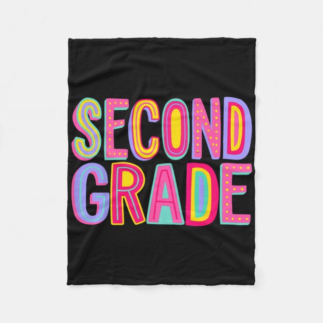 Retro Rainbow Vibes Ck bis Schule 2 Fleecedecke (Vorderseite)