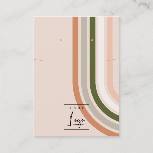 Retro Rainbow Wüstenlogos mit Nekklace Display Visitenkarte (Vorderseite)